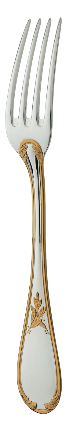 Dessert fork in silver lated and gilding - Ercuis